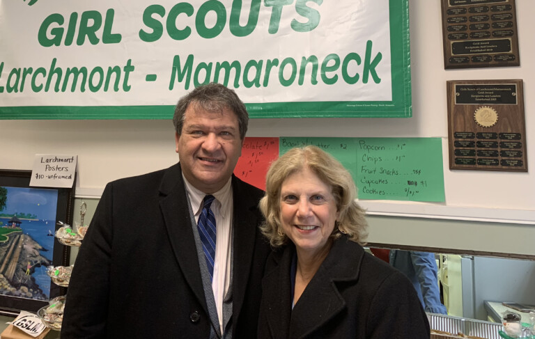 (PHOTO: George Latimer is running for Congress (NY-16) in the Democratic primary. He received the nod on Thursday from New York State Senator Shelley Mayer. The two are seen together here at a local event. File photo.)