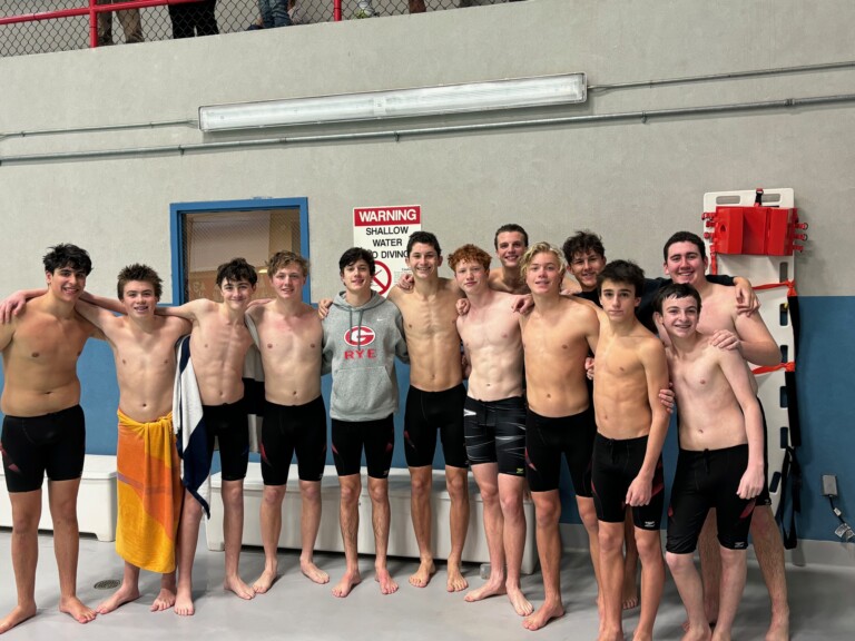 (PHOTO: The 2023-24 Rye Boys Varsity Swimming & Diving team.)