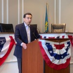 (PHOTO: Rye Mayor Josh Cohn at the City of Rye Inauguration Ceremony on Monday, January 1, 2024.)