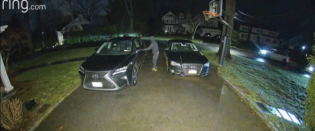 (PHOTO: An alert resident called Rye PD and deterred an apparent car theft on Martin Road in Rye, New York on January 26, 2024.)