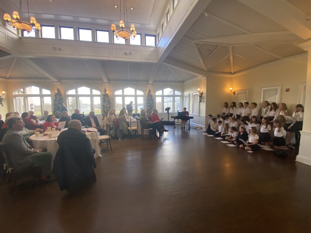 (PHOTO: The Rotary Club of Rye and the Rye Lions Club held their annual joint holiday luncheon at Whitby Castle on Tuesday, December 19, 2023. Those assembled enjoyed a buffet lunch and melodies from the Midland School choir.)