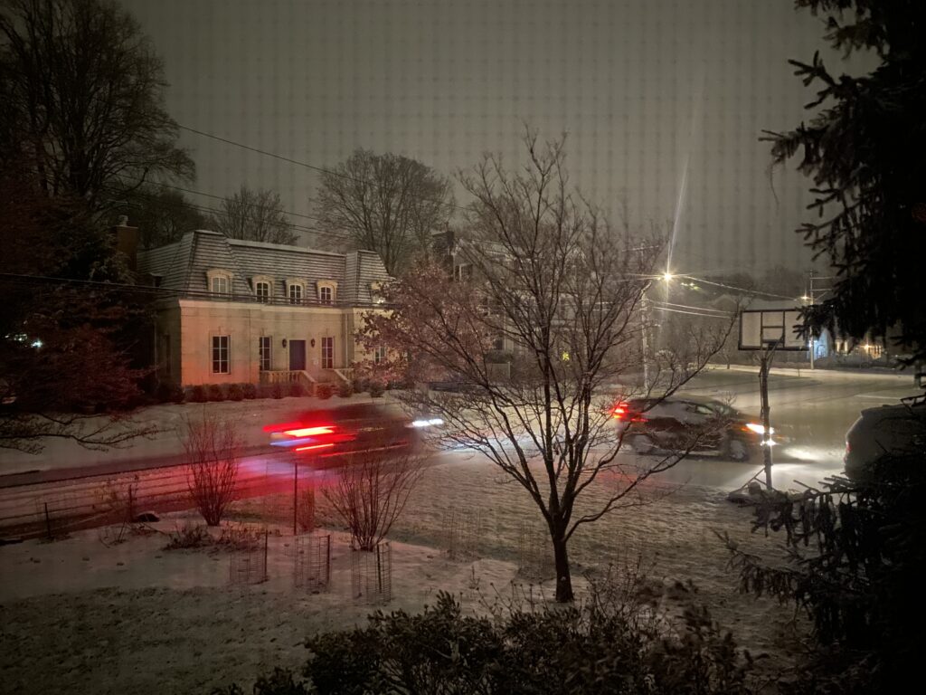 (PHOTO: The first snow storm of 2024 was a dusting that came on the evening of Saturday, January 6th.)