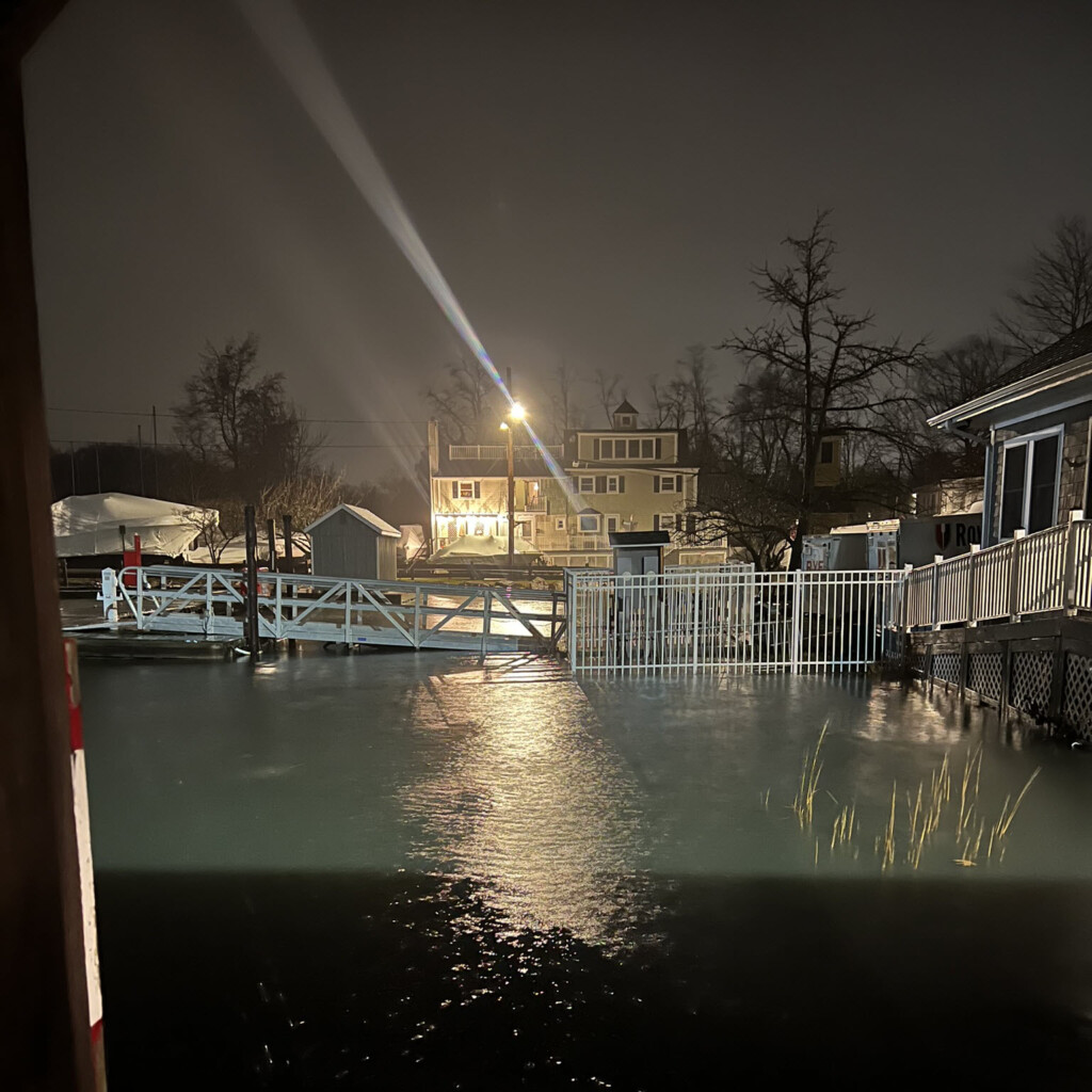 (PHOTO: The Rye Boat Basin around 10:00pm on Tuesday, January 9, 2024.)