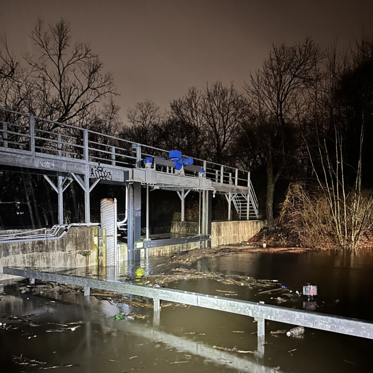 (PHOTO: The Bowman Dam around 2:45am Wednesday, January 10, 2024. It was full but did not over-top.)