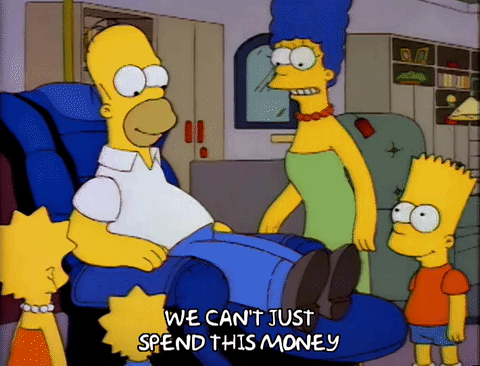 Bart Simpson we can't just spend this money finance budget 92A3