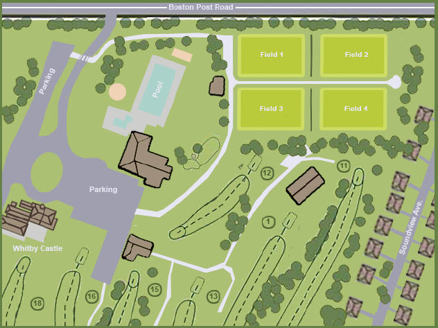 (PHOTO: A mystery group is proposing the development of four athletic fields at the Rye Golf Club at 330 Boston Post Road.)