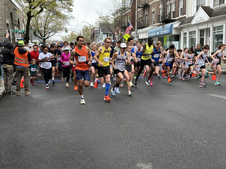 (PHOTO: The 5K and 5 mile start at the 36th Rye Derby & Healthy Kids Day.)