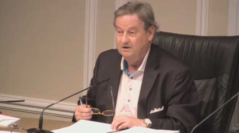 (PHOTO: Councilmember Bill Henderson at the April 17, 2024 Rye City Council meeting.)