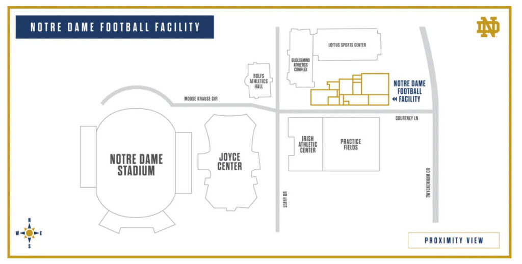 (PHOTO: Five former Notre Dame student-athletes, including Rye resident Dave Butler and his wife Clare, are the primary donors for a new Notre Dame football facility.)