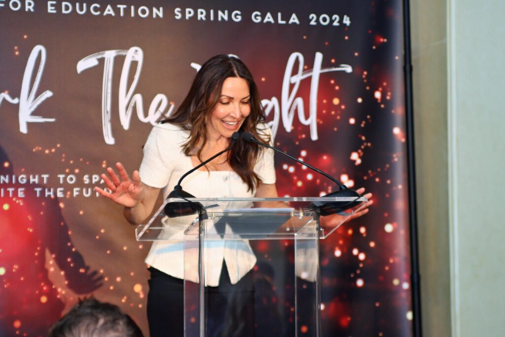 (PHOTO: Rye Fund for Education President Ronda Gilroy at the Rye Fund for Education (RFE)'s 2nd Annual “Spark The Night” Gala on Thursday, April 4th, 2024 at Westchester Country Club. The event raised $375,000 for the Rye City School District.)