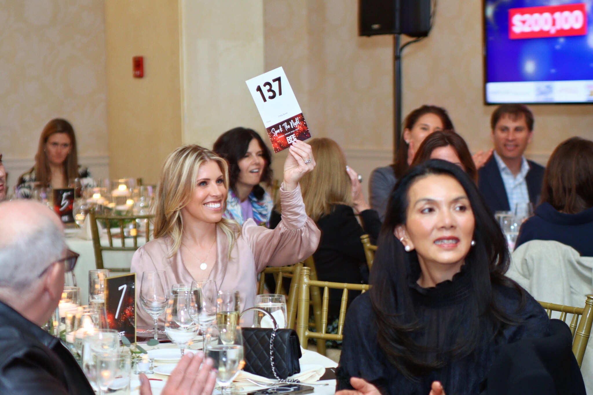 (PHOTO: Emily Borell and Oula Silber at the Rye Fund for Education (RFE)'s 2nd Annual “Spark The Night” Gala on Thursday, April 4th, 2024 at Westchester Country Club. The event raised $375,000 for the Rye City School District.)