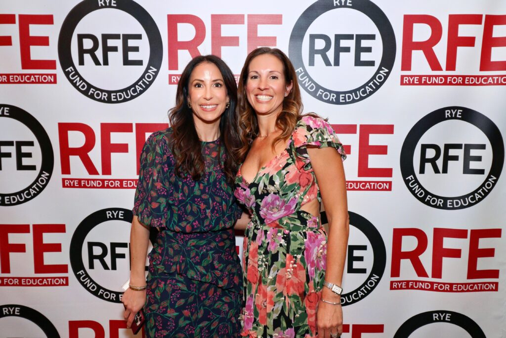 (PHOTO: Jen Sheriffs and Rosana Colliniates, RFE Grant co-chairs, at the Rye Fund for Education (RFE)'s 2nd Annual “Spark The Night” Gala on Thursday, April 4th, 2024 at Westchester Country Club. The event raised $375,000 for the Rye City School District.)