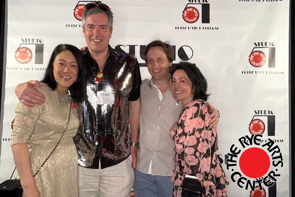 (PHOTO: Vicki Tung-Stokes, Rye Arts Center Board Chair Tom Stokes and Ian and Jenny Milward at The Rye Arts Center's Studio 51 2024 Spring Benefit.)