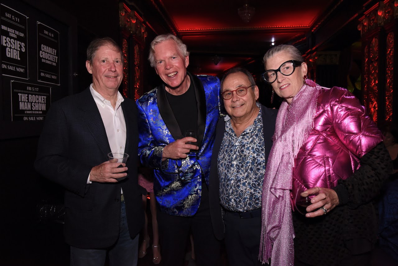 (PHOTO: Peter Duncan from George Comfort and Sons, an event sponsor, pictured with Rye Artist Bob Clyatt, Ai Bo Gallery Owner Glen Aber and his wife and Rye Arts Center supporter, Chris Duncan.)