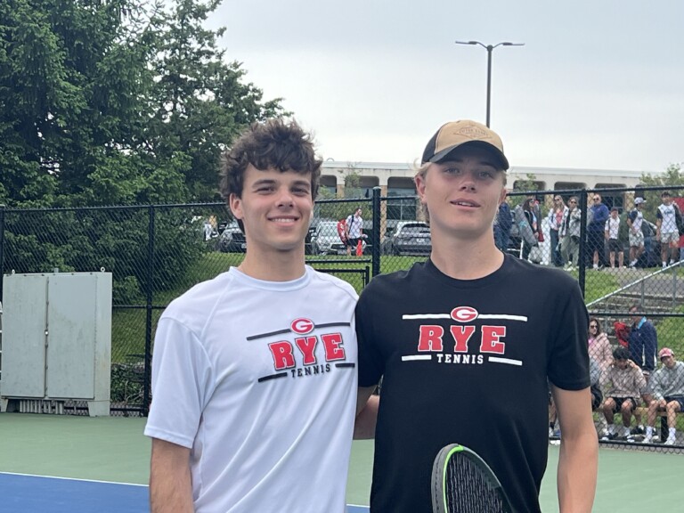 (PHOTO: Doubles teammates Nicolas Echlov and Filip Glitterstam both earned All-Section Honors in 2024)