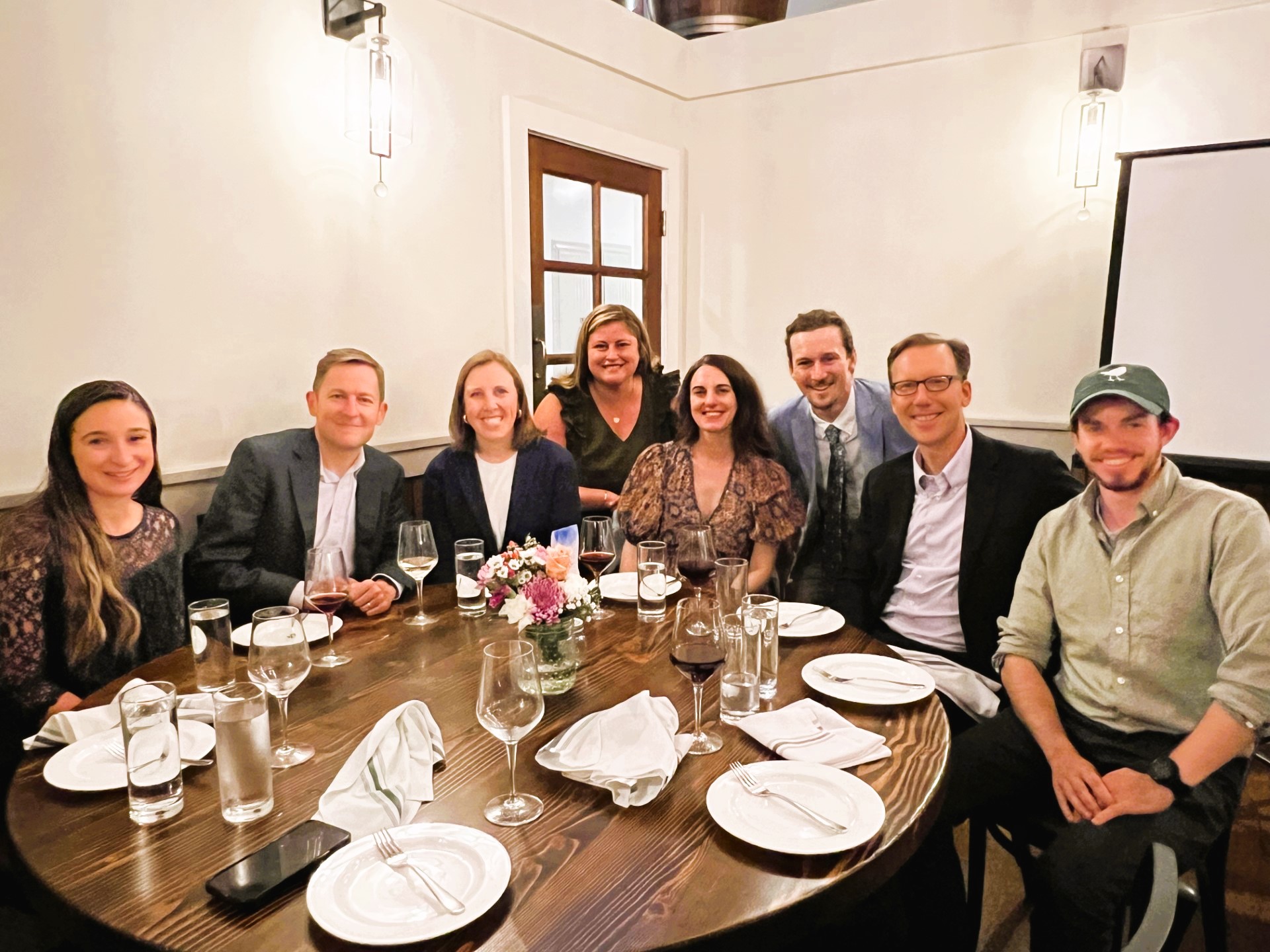 (PHOTO: The Friends of Rye Nature Center (FRNC) raised $115,000 at its annual Nature Access Fund Benefit on Thursday, May 16, 2024. Left to right: Katie Jamer (Staff), Bryan McArdle (Board Member), Jen McArdle, Allison Rogers (Staff), Lauren Meyer, Kris Karpinia (Staff), Bill Meyer (Board Member), Jax Mack (Staff).)