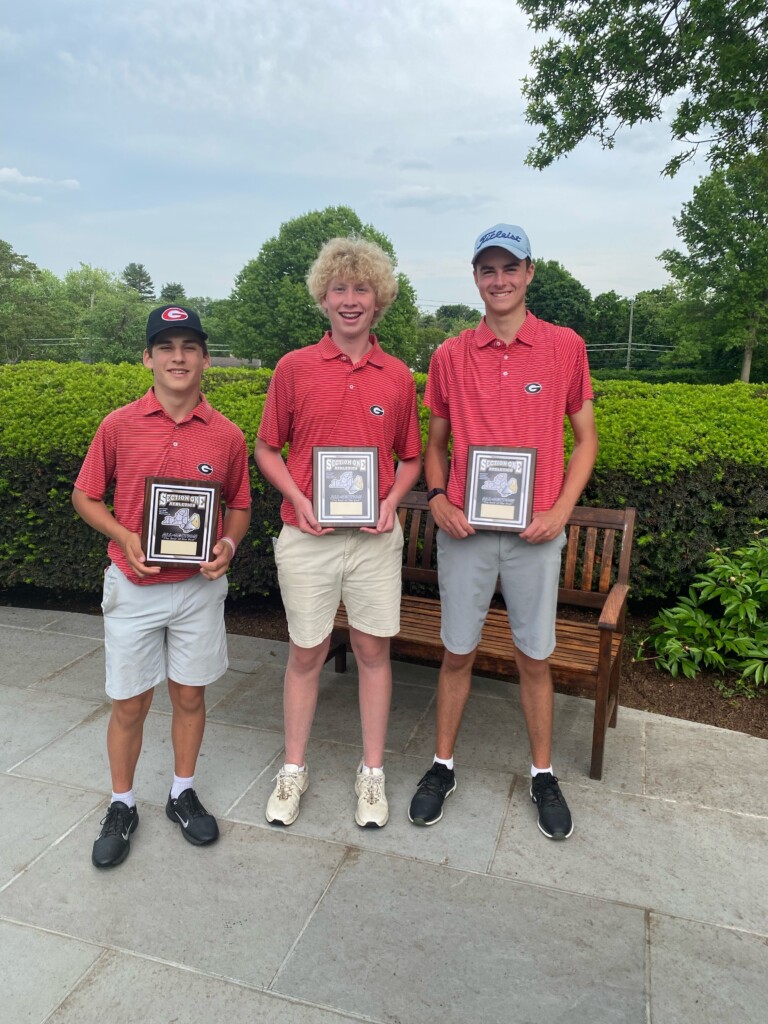 From left to right: Ryan Mascali (RMS 8th grader), Derek Bisceglia (RHS freshman) and Eddie Molloy (RHS junior and Team Captain)