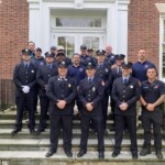 (PHOTO: Rye FD gathered for the swearing in of Captain Clyde Pitts and Lieutenant Ryan Prata at Rye City Hall on May 3, 2024.)