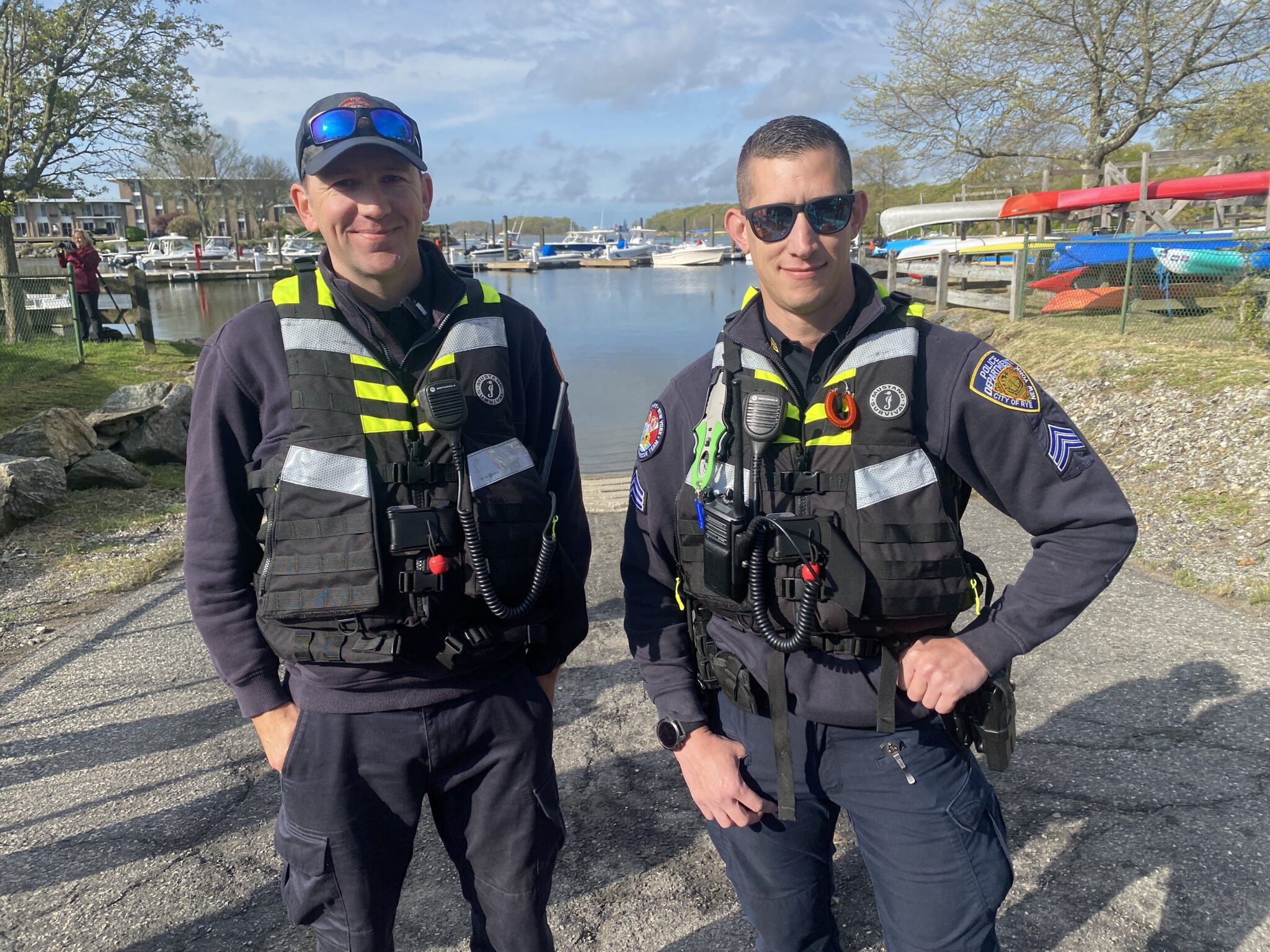 (PHOTO: The City of Rye swift water team is overseen by Lieutenant John Cotter at FD and Sergeant and Special Operations Supervisor Lance Hinrichs at PD.)