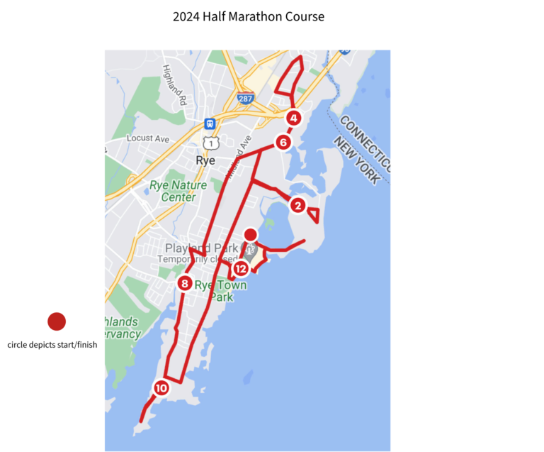 (PHOTO: The second annual Soul Ryeders half marathon half marathon course, spanning Rye and Port Chester.)