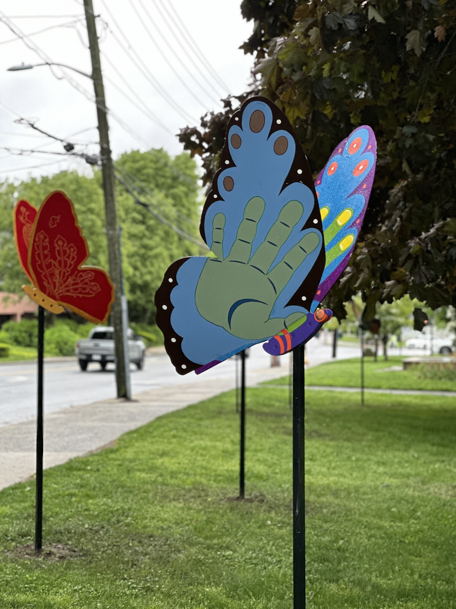 (PHOTO: The 2024 Rye's Above public art installation on the Village Green in Rye.)