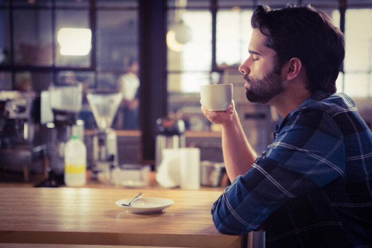 Worried,Man,Drinking,A,Coffee,At,The,Cafe