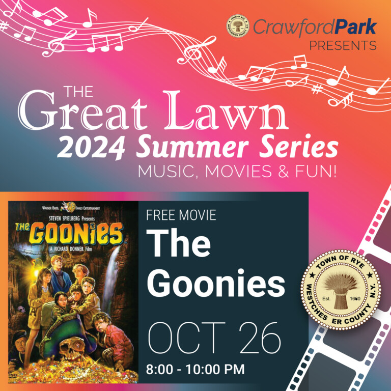 The Crawford Park 2024 Great Lawn Summer Free Movie Series Presents – The Goonies