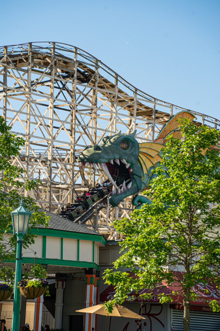 (PHOTO: A present-day photo of the Dragon Coaster in its 95th year in operation. Credit: Justin Gray.)