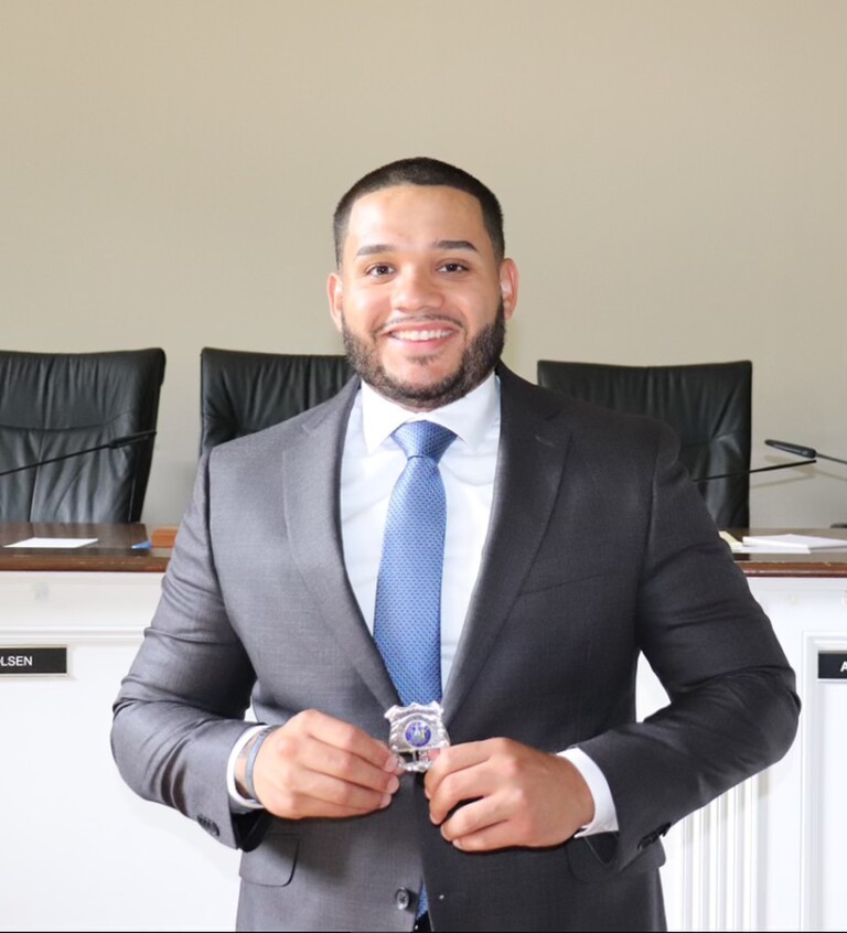 (PHOTO: Victor Rodriguez was sworn in as a new City of Rye police officer in a City Hall ceremony on July 22, 2024.)