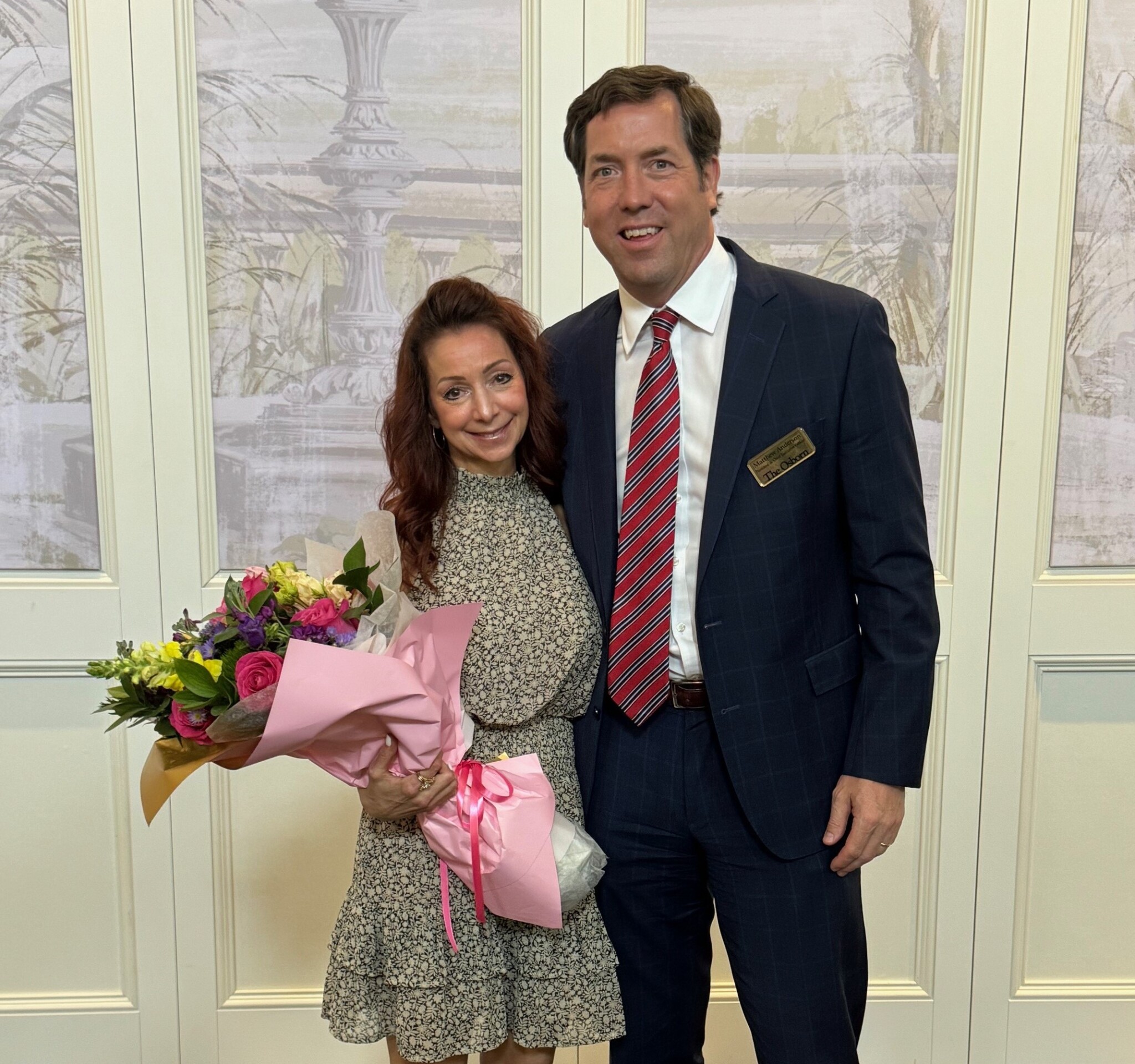 (PHOTO: Christa Daniello, VP of Sales at The Osborn, was presented the James Sanderson Memorial Award by LeadingAge New York for personal leadership and commitment to not-for-profit long-term care and other services. Present for the award ceremony was The Osborn's CEO Matt Anderson.)