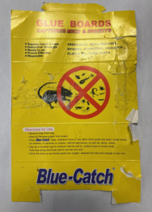 (PHOTO: This mouse glue trap was used as part of a scam designed to likely retrieve letters and other sensitive information from U.S. Postal Service mailboxes in Rye.) 