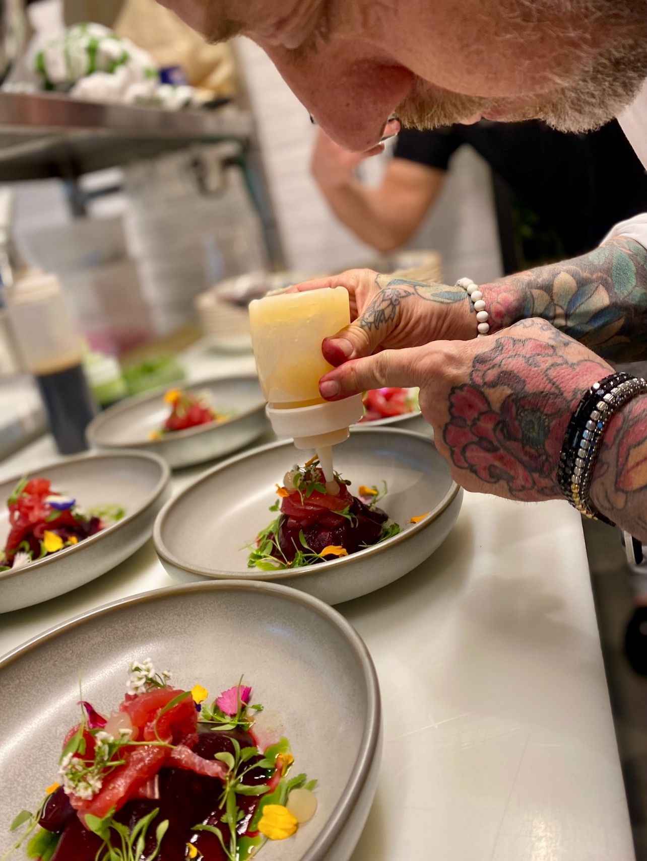 (PHOTO: 1881 Kitchen Table is known for its vibrant, colorful tableware.)