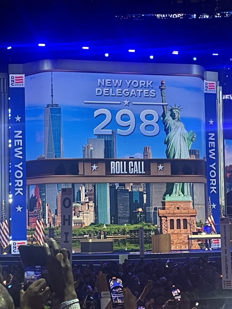 (PHOTO: The floor of the Democratic National Convention in Chicago the week of August 19, 2024. Contributed.)