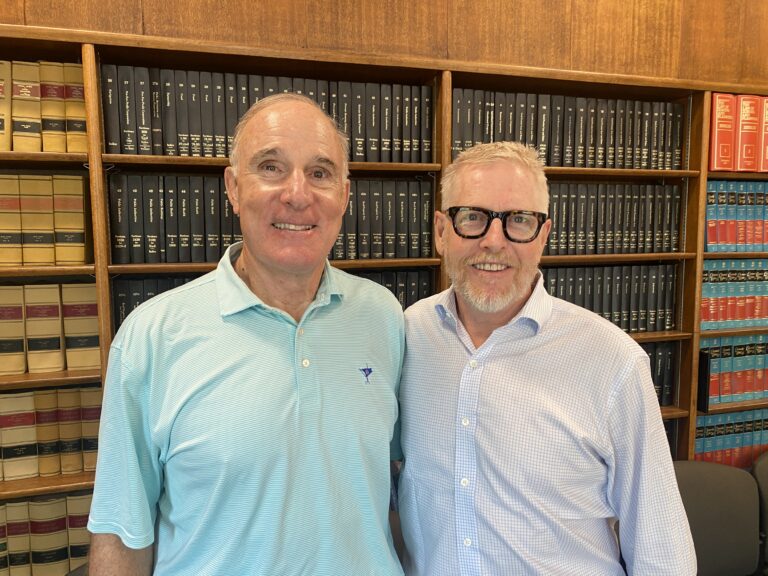 (PHOTO: Campbell Gerrish and Greg Usry, two of the organizers of the new Rye men's association Tuesdays at 10.)