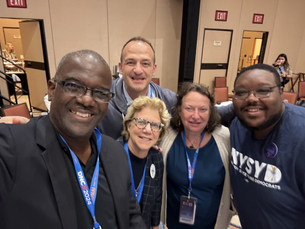 PHOTO: Shelley Mayer at the Democratic National Convention with Ken Jenkins (Deputy County Executive), Vedat Gashi (County Legislator), Suzanne Berger (Chair of Westchester County Democratic Committee) and Jovan Richards (Chair on NYS Young Democrats) 