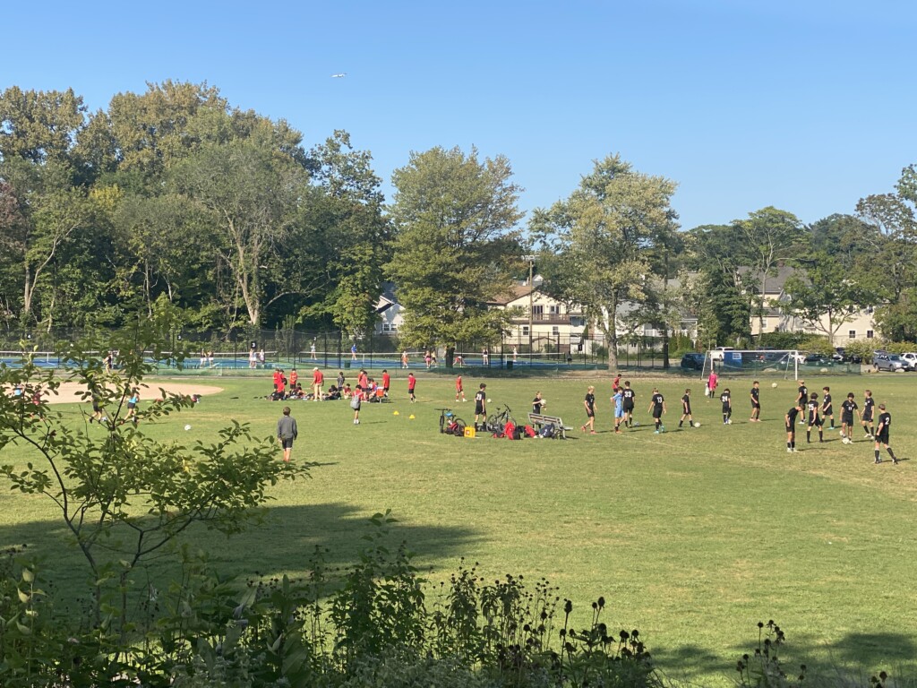 (PHOTO: Rye soccer and tennis teams at Rye Recreation on the afternoon of the first day of school September 3, 2024.)