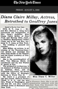 (PHOTO: The New York Times reported on Diana Millay's wedding and her connection to Rye on August 5, 1966.)