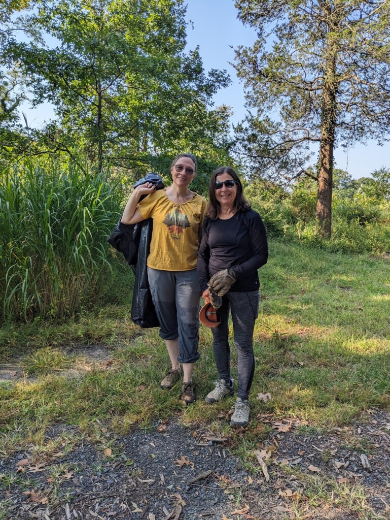 (PHOTO: Keeping It Clean at the Bird Homestead & Meeting House Conservancy on Saturday, September 14, 2024: Sue Drouin and Linda MacKay.)