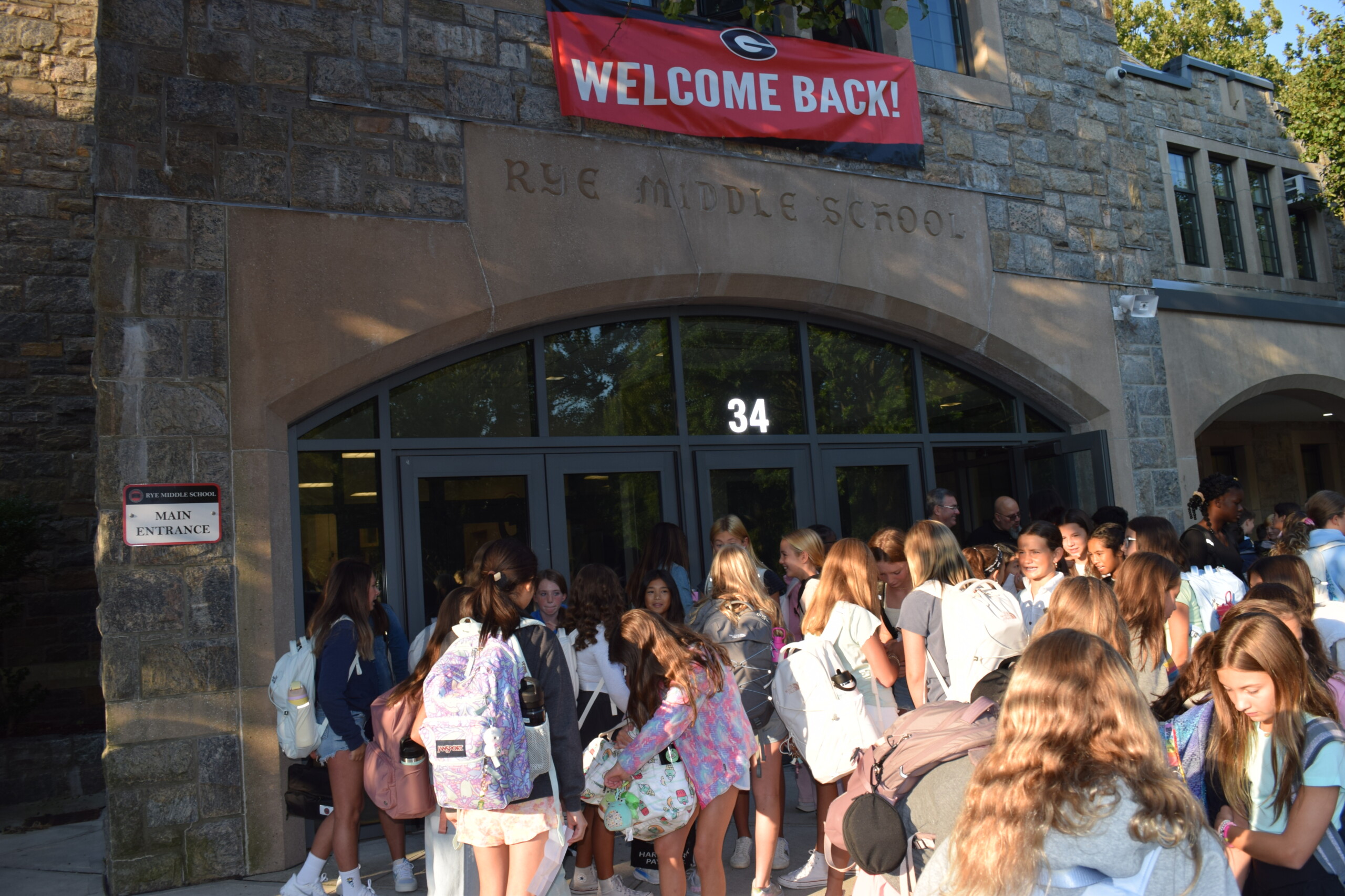 (PHOTO: The first day of school at Rye Middle School, September 3, 2024.)