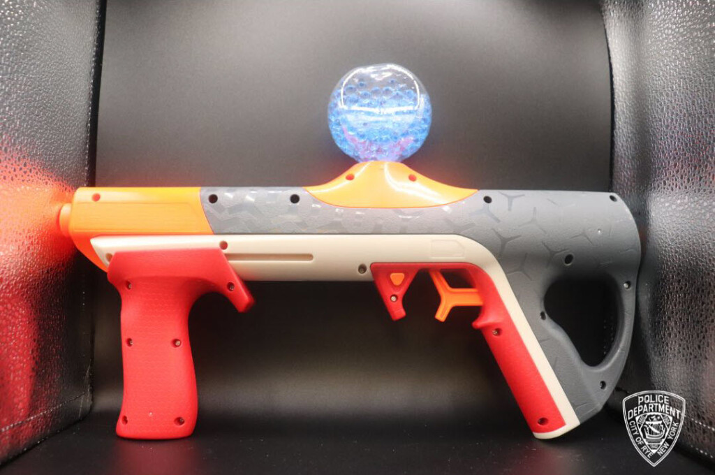 (PHOTO: Rye PD has arrested three Rye teens on charges of Reckless Endangerment on Friday, September 6, 2024. According to police, the three 16 year olds were shooting pedestrians with a "high capacity, high velocity, water bead blaster". This is one of the guns - a "Nerf Pro Gel Fire".)