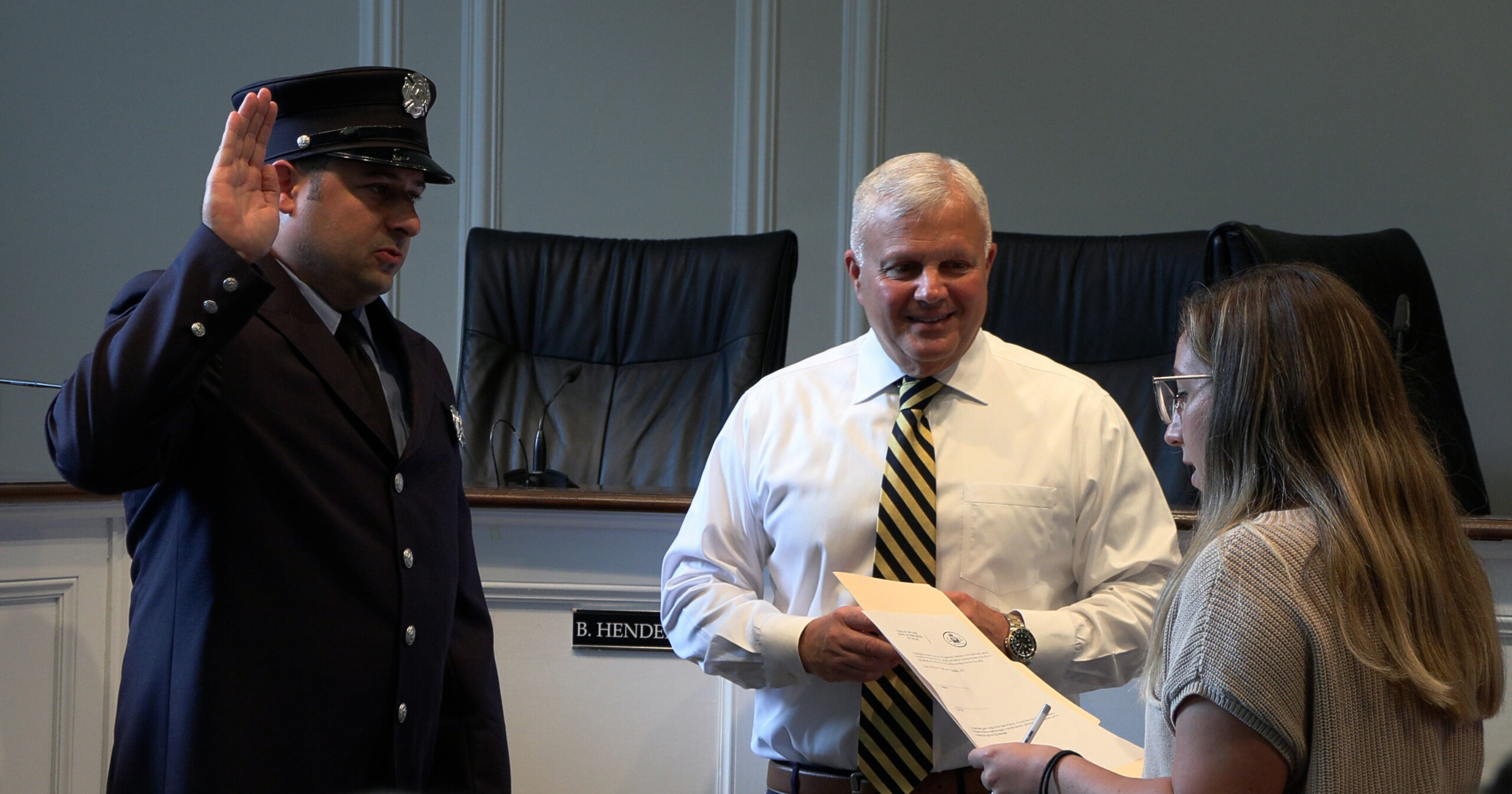 PHOTO: Deputy Clerk Kayla Garritano (right) swore in Iarocci.