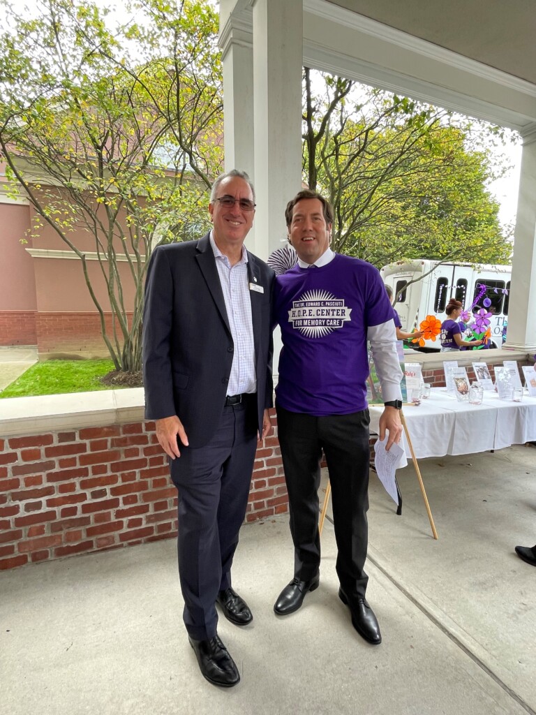 (PHOTO: David Sobel, executive director of the Alzheimer’s Association and Matthew Anderson, president and CEO of The Osborn on Tuesday, October 1, 2024.)