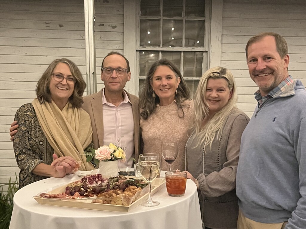 (PHOTO: The Rye Historical Society raised over $30,000 to preserve its Knapp House property at its Annual Fall Food and Whiskey Bash on Saturday, October 5, 2024. Left to right: Tori Meier, Lorne Smith, Alison Relyea, Shannon Smith and Chris Meier.)