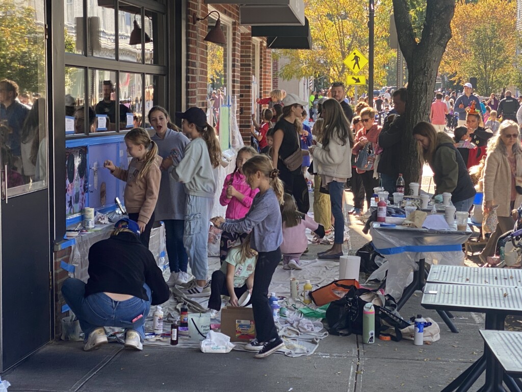 (PHOTO: The 71st annual 2024 Halloween window painting in downtown Rye on October 20, 2024.)