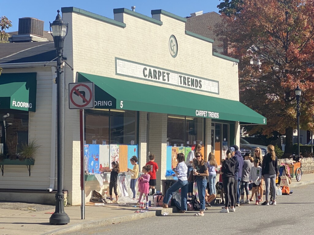 (PHOTO: The 71st annual 2024 Halloween window painting in downtown Rye on October 20, 2024.)