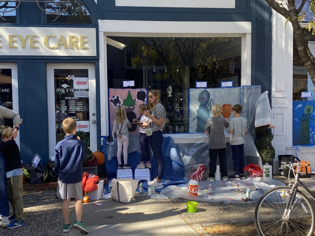 (PHOTO: The 71st annual 2024 Halloween window painting in downtown Rye on October 20, 2024.)