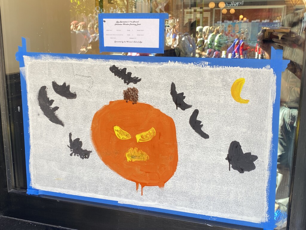 (PHOTO: The 71st annual 2024 Halloween window painting in downtown Rye on October 20, 2024.)