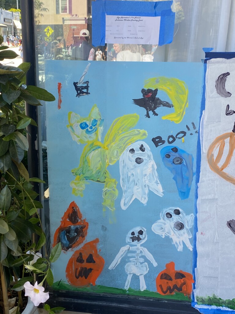 (PHOTO: The 71st annual 2024 Halloween window painting in downtown Rye on October 20, 2024.)