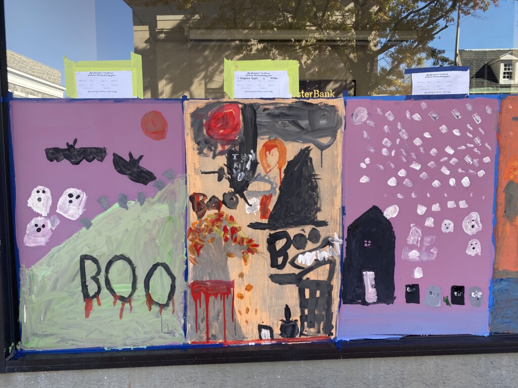 (PHOTO: The 71st annual 2024 Halloween window painting in downtown Rye on October 20, 2024.)