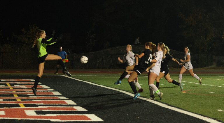 (PHOTO: Parker Calhoun's game winning shot on Wednesday night. Credit: Alvar Lee.)